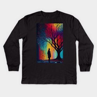 alone person painting Kids Long Sleeve T-Shirt